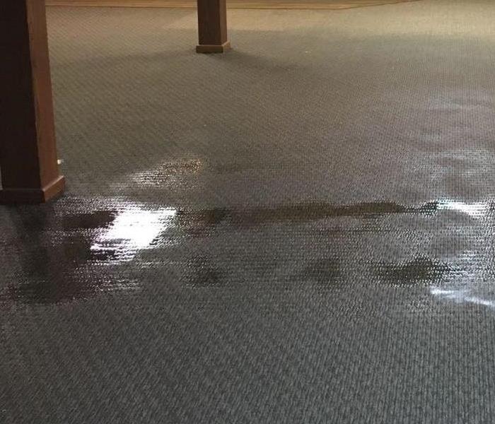 wet carpeting in commercial building